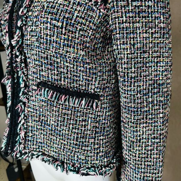 J Crew Metallic Thread Fringe Tweed Jacket 8 - Picture 5 of 13